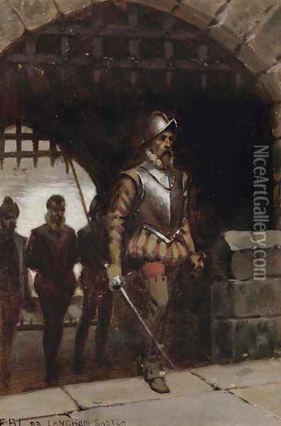 John Langham being led to the Tower, a sketch Oil Painting - Edmund Blair Blair Leighton