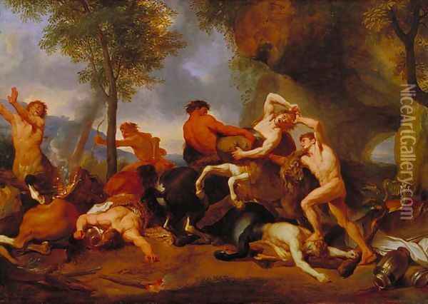 Hercules Slaying the Centaurs Oil Painting - Charles Le Brun