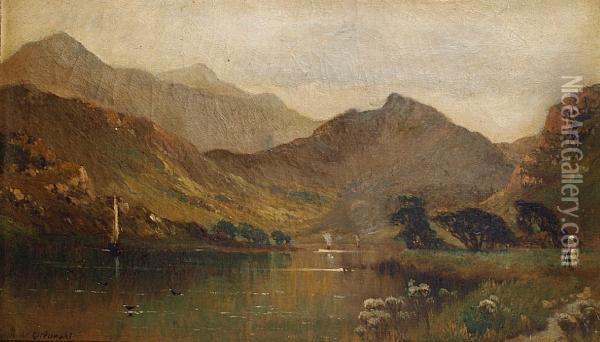 A Loch Landscape Oil Painting - Alfred de Breanski