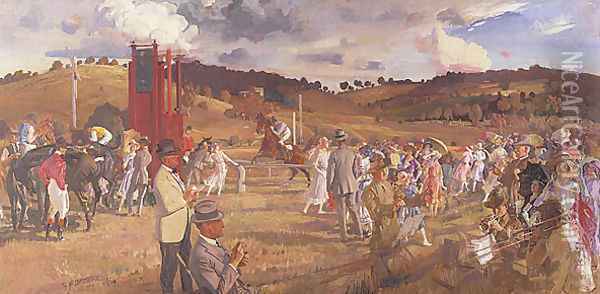 The Tirranna picnic race meeting Oil Painting - George Lambert