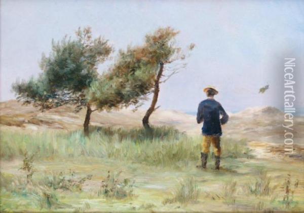 Promeneur Dans Les Dunes Duboulonnais Oil Painting - Francois Richard De Montholon