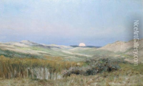 Coucher De Soleil Sur Les Dunes Deberck Oil Painting - Francois Richard De Montholon