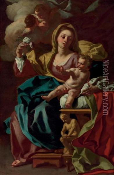 The Madonna And Child Oil Painting - Francesco de Mura