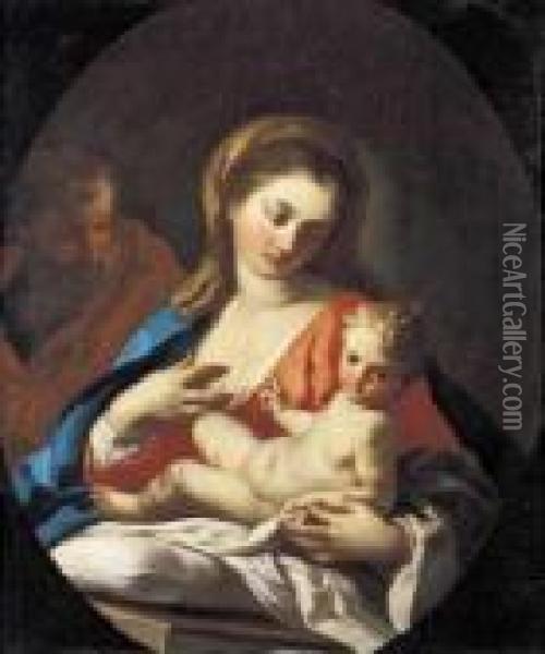 Madonna Con Il Bambino E San Giuseppe Oil Painting - Francesco de Mura