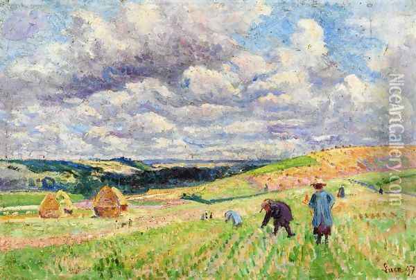 Children in the Fields Oil Painting - Maximilien Luce