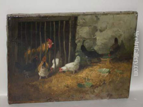 Scene De Basse-cour Oil Painting - Alexandre Defaux