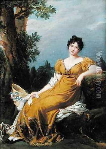 Portrait of a Seated Woman Oil Painting - Robert-Jacques-Francois-Faust Lefevre