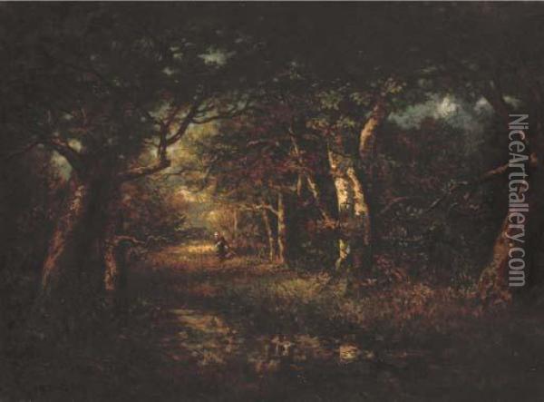 Bas-breau, Paysage En Sous-bois Oil Painting - Narcisse-Virgile D Az De La Pena