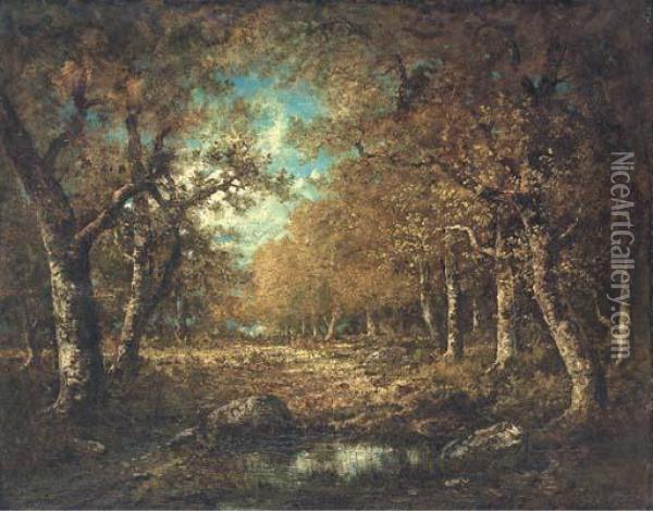 Autumn Oil Painting - Narcisse-Virgile D Az De La Pena