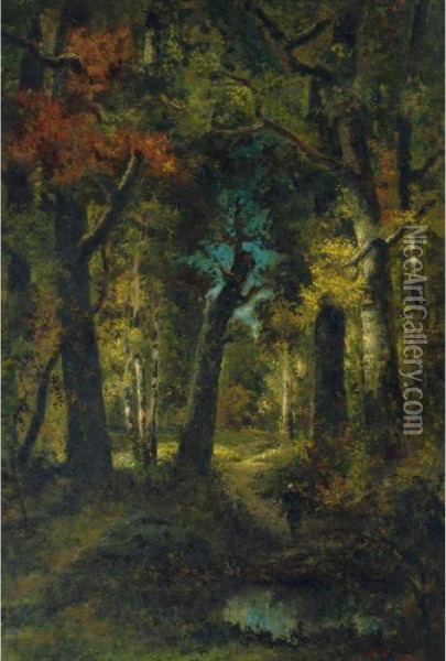 Fagotiere En Foret De Fontainebleau Oil Painting - Narcisse-Virgile D Az De La Pena