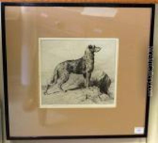 Deerhound Oil Painting - Herbert Thomas Dicksee