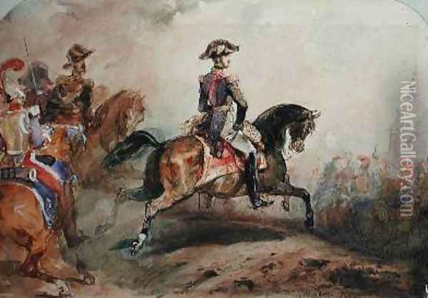 Ferdinand Louis Philippe 1810-42 Duke of Orleans with his Officers Oil Painting - Eugene Louis Lami