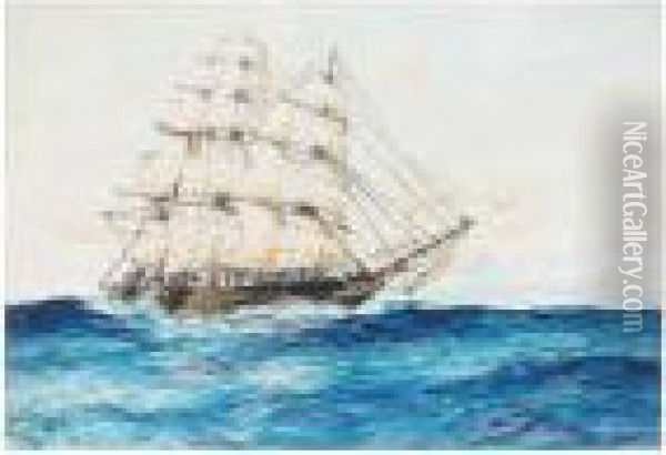 High Seas Oil Painting - Charles Edward Dixon