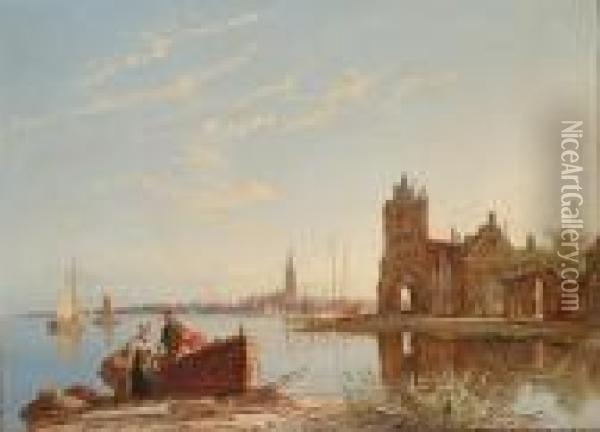 On The Zuider Zee Oil Painting - William Raymond Dommersen