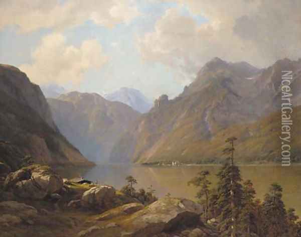 The Konigsee Oil Painting - Georg Emil Libert