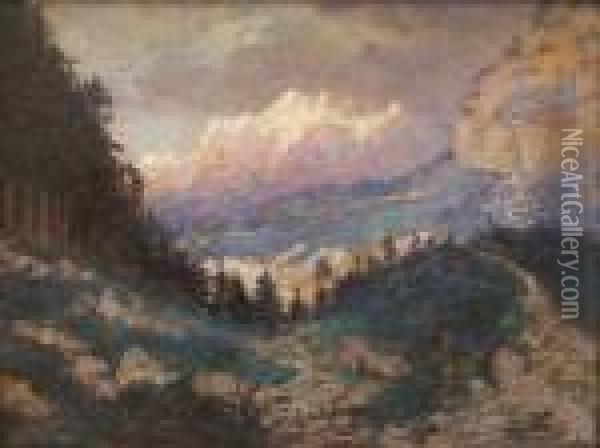 Vue Du Grand Combin. Oil Painting - Gustave Dore