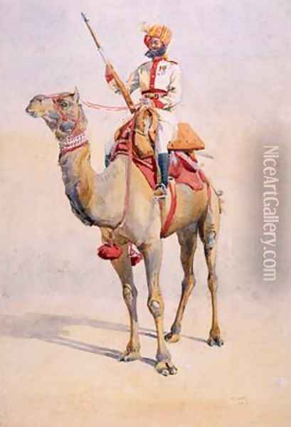 Sowar of the Bikanir Camel Corps Oil Painting - Alfred Crowdy Lovett