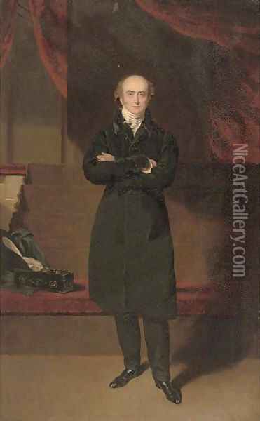 Portrait of George Canning M. P., small full-length, in a black suit, in the chamber of the House of Commons Oil Painting - Sir Thomas Lawrence