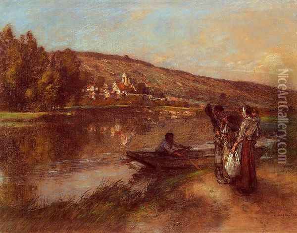 Le Passeur 1911 Oil Painting - Leon Augustin Lhermitte