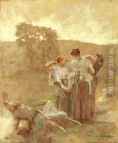 Washwerwomen Oil Painting - Leon Augustin Lhermitte