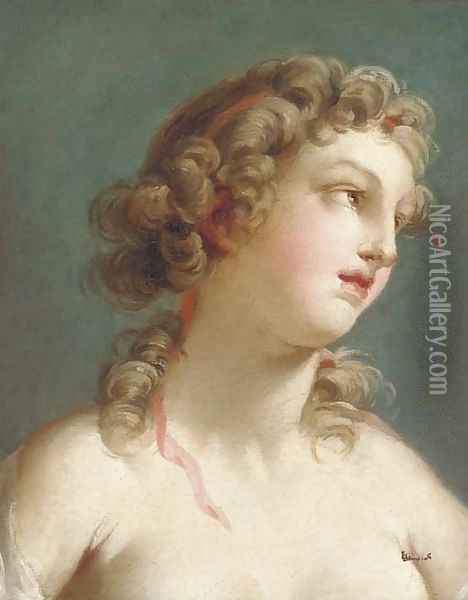 Head of a girl Oil Painting - Robert-Jacques-Francois-Faust Lefevre