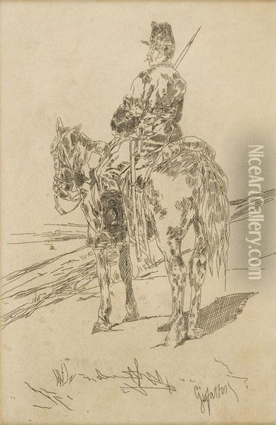 Soldato A Cavallo Oil Painting - Giovanni Fattori