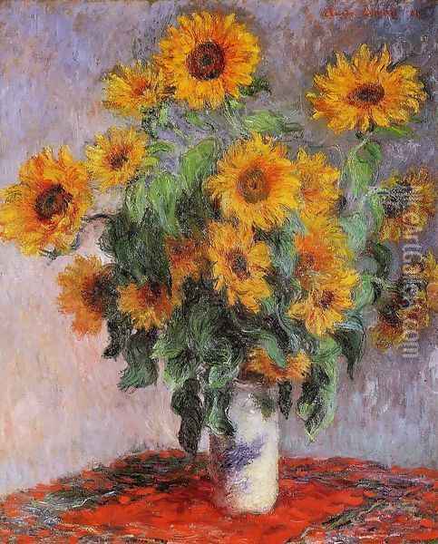 Bouquet Of Sunflowers Oil Painting - Claude Oscar Monet