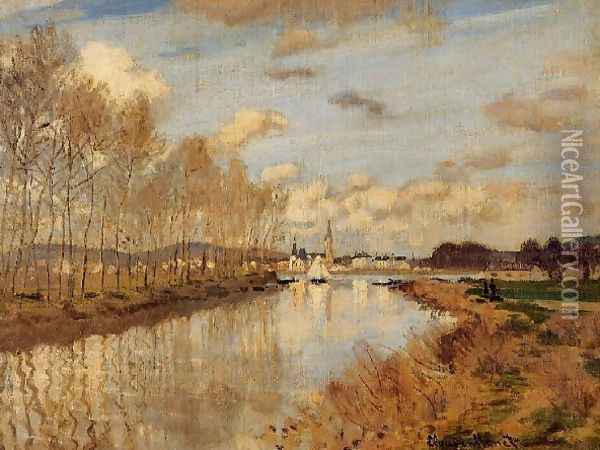 Argenteuil Seen From The Small Arm Of The Seine Oil Painting - Claude Oscar Monet