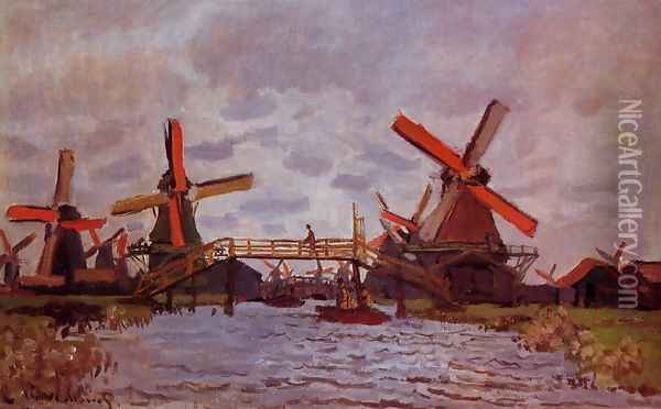 Windmills Near Zaandam Oil Painting - Claude Oscar Monet