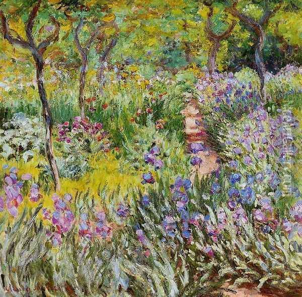 The Iris Garden At Giverny Oil Painting - Claude Oscar Monet