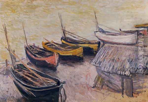 Boats On The Beach Oil Painting - Claude Oscar Monet