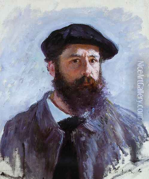 Self Portrait With A Beret Oil Painting - Claude Oscar Monet