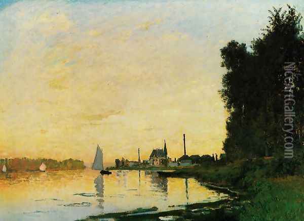 Argenteuil, Late Afternoon Oil Painting - Claude Oscar Monet
