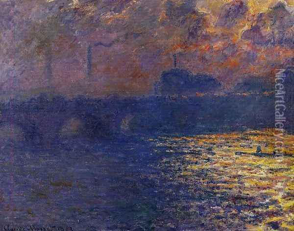 Waterloo Bridge, Sunlight Effect Oil Painting - Claude Oscar Monet