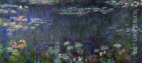 Green Reflection (left half) Oil Painting - Claude Oscar Monet