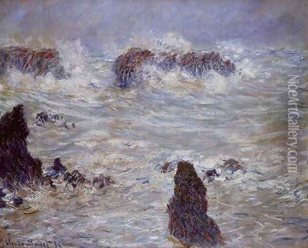 Storm Off The Belle Ile Coast Oil Painting - Claude Oscar Monet