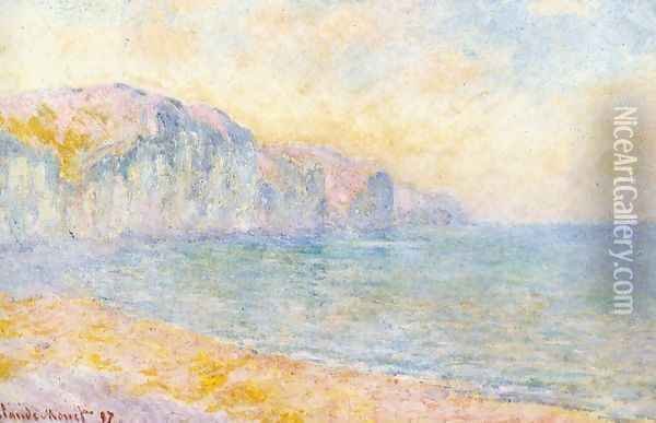 Cliffs At Pourville Morning Oil Painting - Claude Oscar Monet