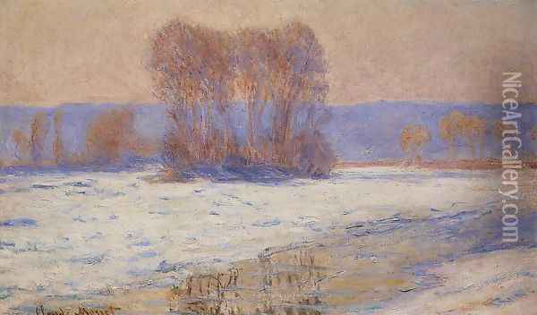 The Seine At Bennecourt In Winter Oil Painting - Claude Oscar Monet