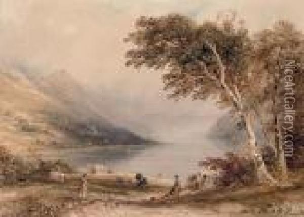 Loch Katrine, Perthshire, Scotland Oil Painting - Anthony Vandyke Copley Fielding