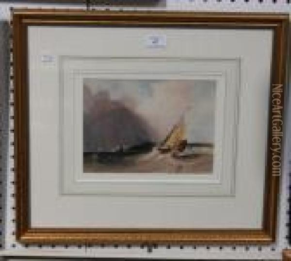Ramsgate Harbour Oil Painting - Anthony Vandyke Copley Fielding