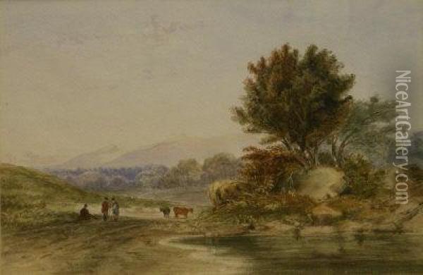 Vale Of Clwyd Oil Painting - Anthony Vandyke Copley Fielding