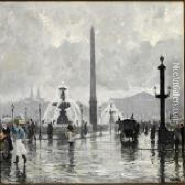 Fra Concordepladsen I Paris Oil Painting - Paul-Gustave Fischer