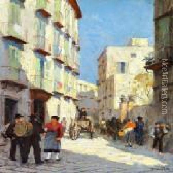 Italian Street Life Oil Painting - Paul-Gustave Fischer