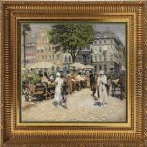 Two Porcelain Plaques Oil Painting - Paul-Gustave Fischer