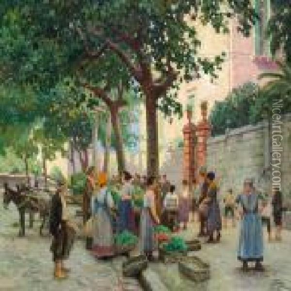 Vomero Napoli Oil Painting - Paul-Gustave Fischer