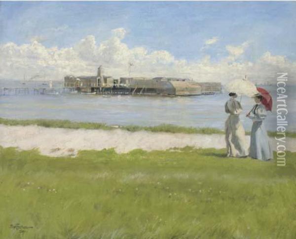 At Heligoland, Amager Oil Painting - Paul-Gustave Fischer