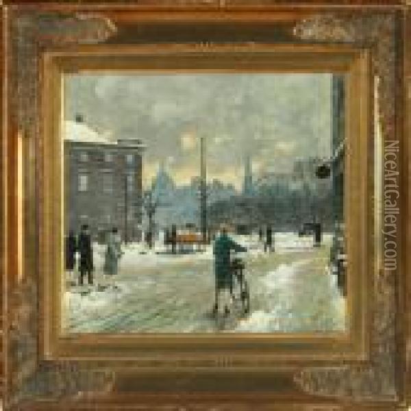 Winter Scenery From Kgs Oil Painting - Paul-Gustave Fischer