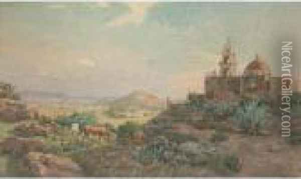 Vista De Durango Oil Painting - Paul-Gustave Fischer