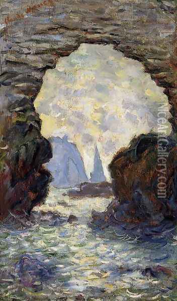 The Rock Needle Seen Through The Porte D Aumont Oil Painting - Claude Oscar Monet