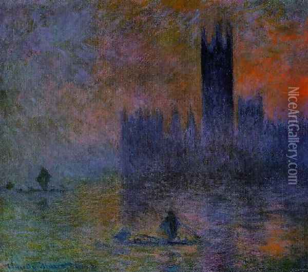 Houses Of Parliament Fog Effect2 Oil Painting - Claude Oscar Monet